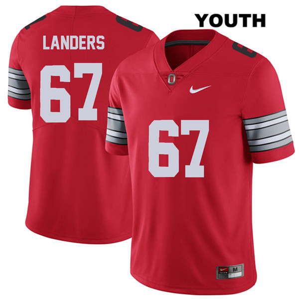 Ohio State Buckeyes Youth Robert Landers #67 Red Authentic Nike 2018 Spring Game College NCAA Stitched Football Jersey QS19C44AM